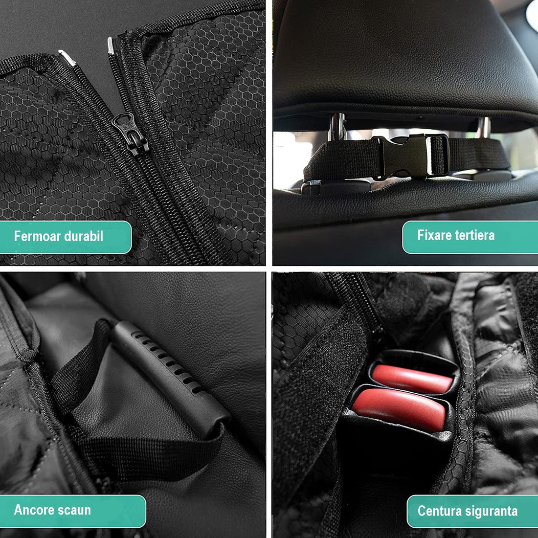 Husă Auto Universala pentru Protecție și Transport Animale, Impermeabilă, Antialunecare, 125 cm, Neagră.