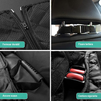 Husă Auto Universala pentru Protecție și Transport Animale, Impermeabilă, Antialunecare, 125 cm, Neagră.