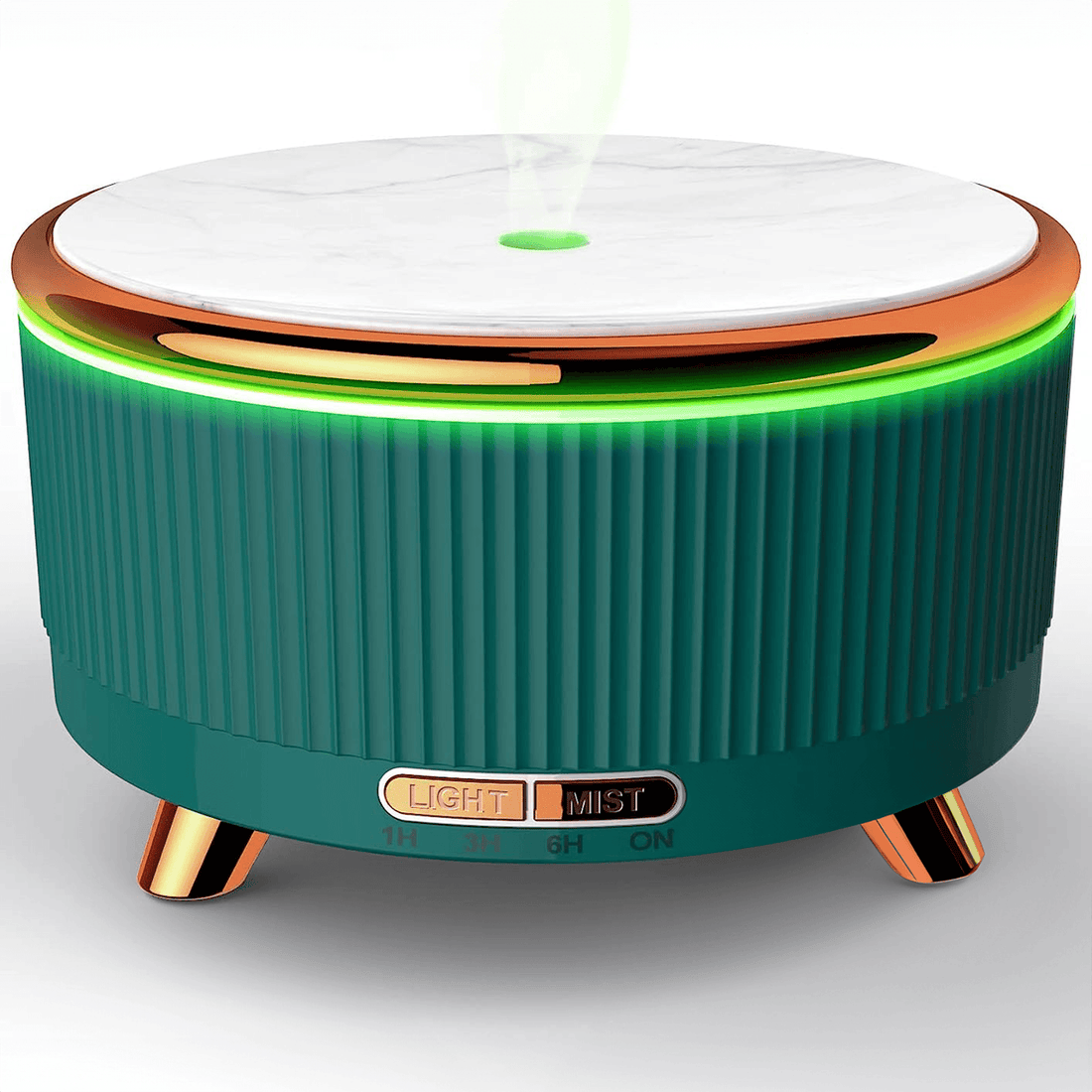 Difuzor de Ulei Esențial și Umidificator de Aer, 500 ml, 7 Culori Ambientale, Textură de Marmură, Verde