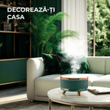 Difuzor de Ulei Esențial și Umidificator de Aer, 500 ml, 7 Culori Ambientale, Textură de Marmură, Verde