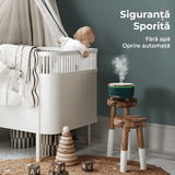 Difuzor de Ulei Esențial și Umidificator de Aer, 500 ml, 7 Culori Ambientale, Textură de Marmură, Verde