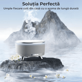 Difuzor de Ulei Esențial și Umidificator de Aer, 500 ml, 7 Culori Ambientale, Textură de Marmură, Gri