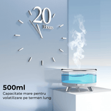 Difuzor de Ulei Esențial și Umidificator de Aer, 500 ml, 7 Culori Ambientale, Textură de Marmură, Gri