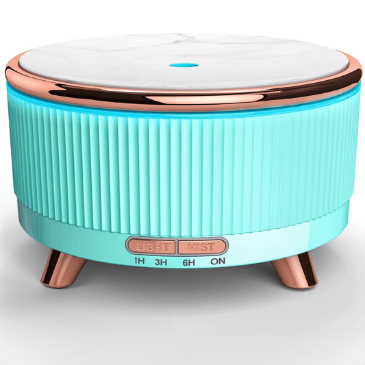 Difuzor de Ulei Esențial și Umidificator de Aer, 500 ml, 7 Culori Ambientale, Textură de Marmură, Indigo