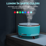 Difuzor de Ulei Esențial și Umidificator de Aer, 500 ml, 7 Culori Ambientale, Textură de Marmură, Indigo
