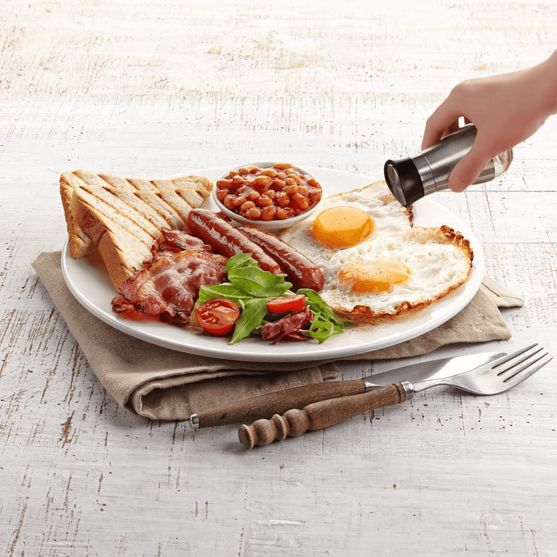 Set 2 Recipiente Sare și Piper, Oțel Inoxidabil și Sticlă Transparentă, 115 ml, Argintiu