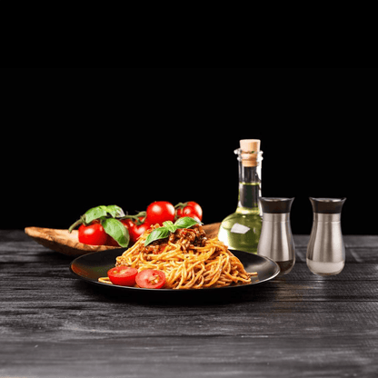 Set 2 Recipiente Sare și Piper, Oțel Inoxidabil și Sticlă Transparentă, 115 ml, Argintiu