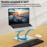Suport Laptop Ergonomic, Portabil, Reglabil, 360°, Turcoaz