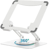 Suport Laptop Ergonomic, Portabil, Reglabil, 360°, Alb
