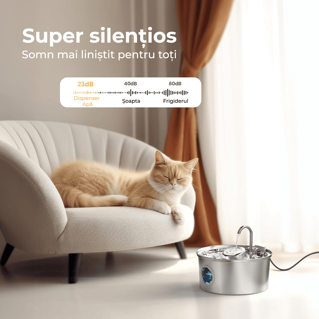 Dispenser apă automat, Inox 304, 3.2L, Argintiu