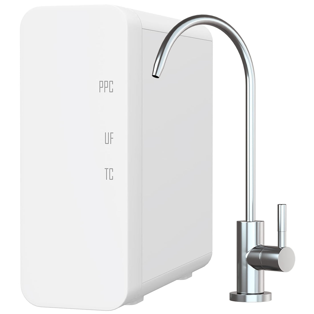 Filtru Apă Potabilă Sub Chiuvetă GX99 UF Compact, 0.01 Microni, 4.5 l/min, 4 Trepte, Baterie Inclusă, Alb