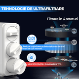 Filtru Apă Potabilă Sub Chiuvetă GX99 UF Compact, 0.01 Microni, 4.5 l/min, 4 Trepte, Baterie Inclusă, Alb