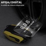Compresor Auto Digital Portabil cu LED de Urgență, DC 12V, 120W, 6.9 Bari, Cablu 3.6m, Oprire Automată, Negru/Galben