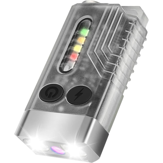 Lanterna LED Mini, 1000 LM, 12 Moduri, COB Laterala, USB-C, UV, Beep Urgență 80 dB, Magnet, 1000mAh, IPX4