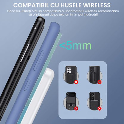 Încărcător Wireless Fast Charger 3 în 1, Universal, 10W, Alb