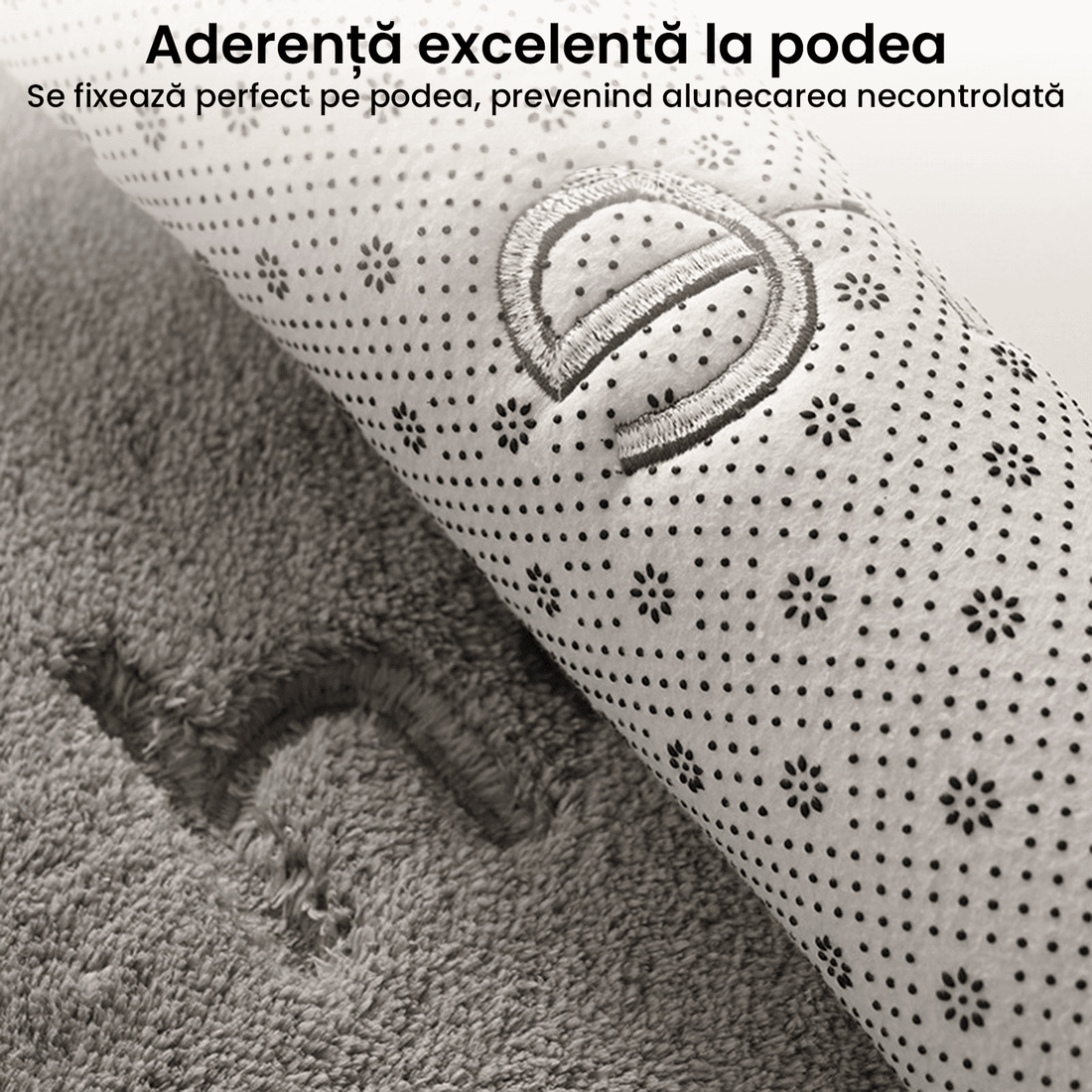 Covor Baie HOME, Spumă cu Memorie, Absorbant, Antiderapant, 50×80 cm, Alb