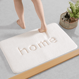 Covor Baie HOME, Spumă cu Memorie, Absorbant, Antiderapant, 50×80 cm, Alb