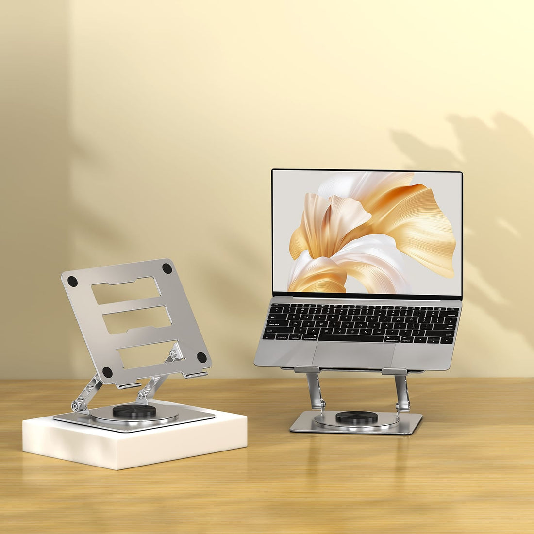 Suport Laptop Ergonomic Reglabil 360°, Pliabil, Antiderapant, Gri D031