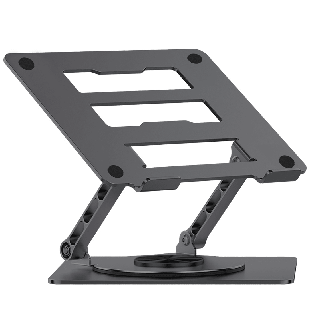 Suport Laptop Ergonomic Reglabil 360°, Portabil, Universal, Pliabil, Silicon Antiderapant, Negru D031