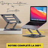 Suport Laptop Ergonomic Reglabil 360°, Portabil, Universal, Pliabil, Silicon Antiderapant, Negru D031