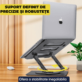 Suport Laptop Ergonomic Reglabil 360°, Portabil, Universal, Pliabil, Silicon Antiderapant, Negru D031