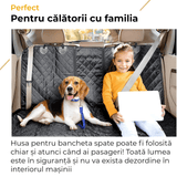 Husă auto universală pentru animale, impermeabilă, antialunecare, 133 cm, neagră