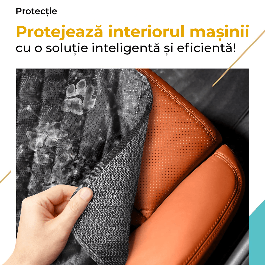 Husă scaun auto pentru animale, universală, impermeabilă și antialunecare, 125 cm, pentru câini și pisici, neagră.