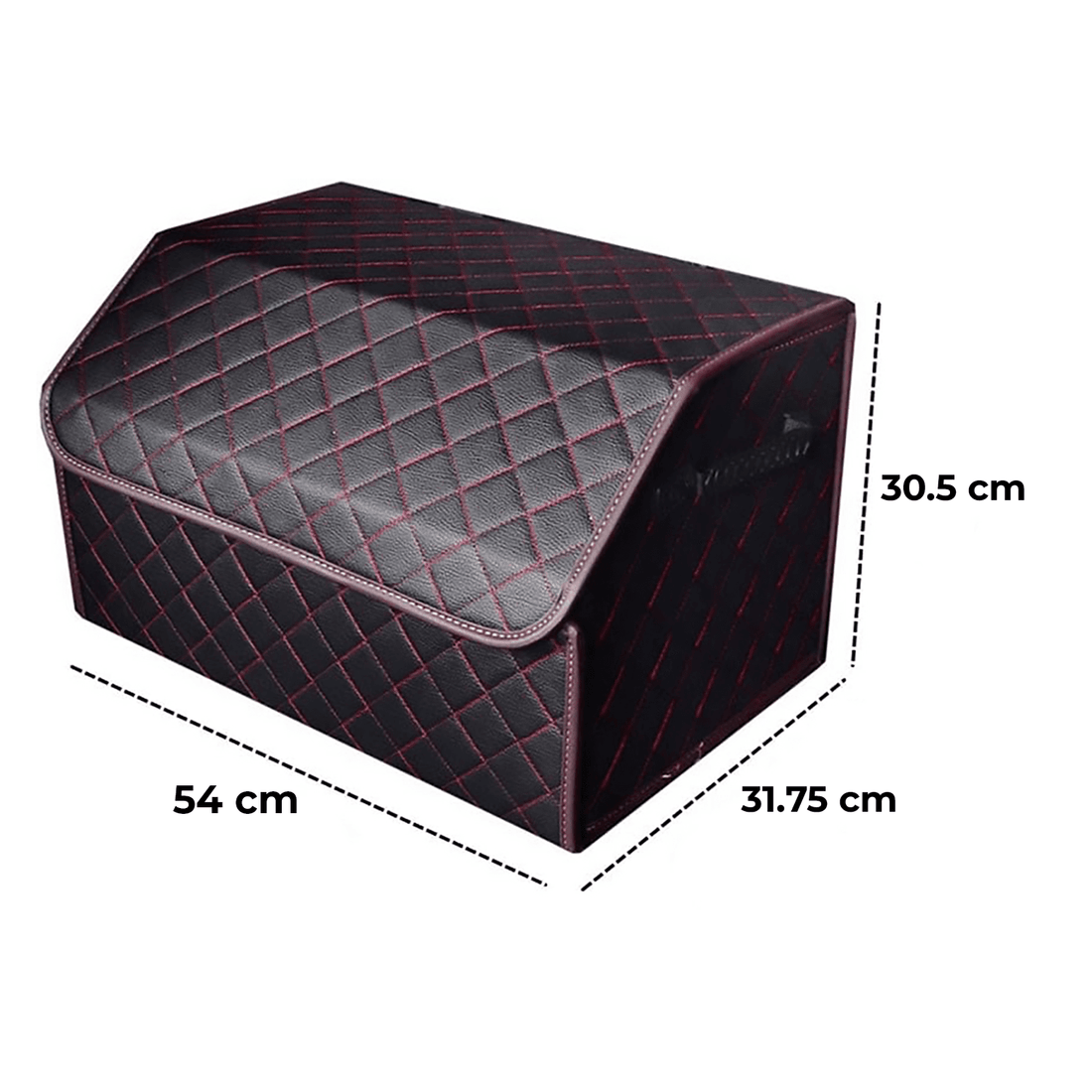 Organizator Premium pentru Portbagaj Auto, Multifuncțional, Pliabil, 54 cm, Negru/Roșu