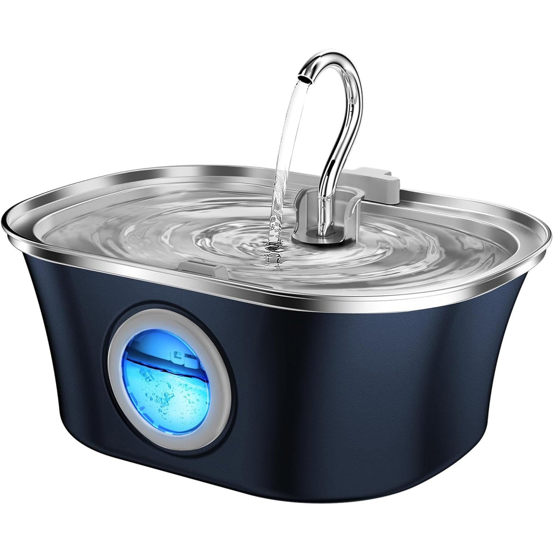 Dispenser Automat Apă pentru Pisici și Câini, 3.2 L, Oțel Inoxidabil, Filtrare Multiplu, Ultra-Silentios, Albastru