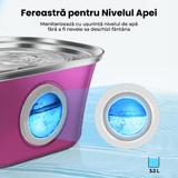 Dispenser Automat Apă pentru Pisici și Câini, 3.2 L, Oțel Inoxidabil, Filtrare Multiplu, Ultra-Silentios, Roz