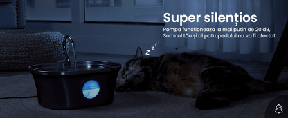 Dispenser Automat Apă pentru Pisici și Câini, 3.2 L, Oțel Inoxidabil, Filtrare Multiplu, Ultra-Silentios, Roz