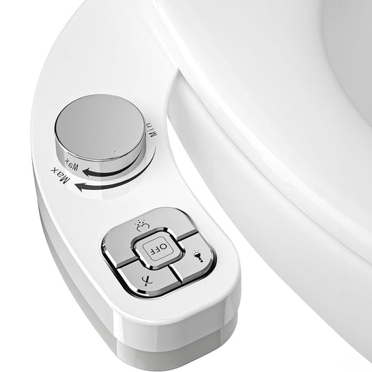 Bideu Retractabil pentru Toaletă cu Auto-Curățare, Control de Presiune, Apă Caldă și Rece, Igienă Personală, Alb