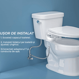 Bideu Retractabil pentru Toaletă cu Auto-Curățare, Control de Presiune, Apă Caldă și Rece, Igienă Personală, Alb