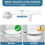 Bideu Retractabil pentru Toaletă cu Auto-Curățare, Control de Presiune, Apă Caldă și Rece, Igienă Personală, Alb