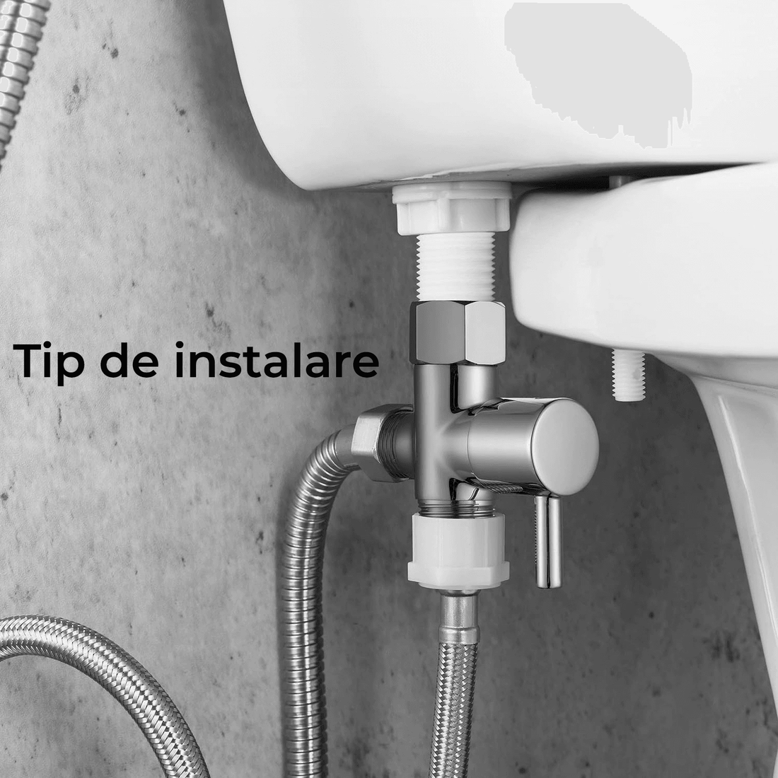 Supapă pentru Bideu cu Închidere, Adaptor T pentru Bidet 1/2” și Adaptor Extra 3/8
