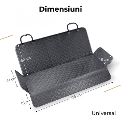 Husă auto universală pentru animale, impermeabilă, antialunecare, 133 cm, neagră