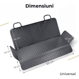 Husă scaun auto pentru animale, universală, impermeabilă și antialunecare, 125 cm, pentru câini și pisici, neagră.