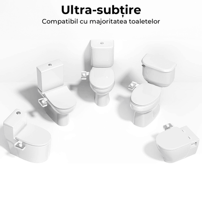 Bideu Retractabil pentru Toaletă cu Auto-Curățare, Control de Presiune, Duze Duble, Apă Rece, Argintiu