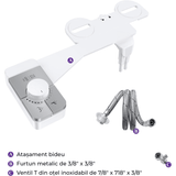 Bideu Retractabil pentru Toaletă cu Auto-Curățare, Control de Presiune, Duze Duble, Apă Rece, Argintiu
