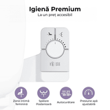 Bideu Retractabil pentru Toaletă cu Auto-Curățare, Control de Presiune, Duze Duble, Apă Rece, Argintiu