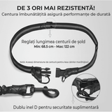 Lesă Hands-Free pentru Câini, cu Borsetă Detasabilă, Mânere Duble Captusite, Elastic Durabil, pentru Câini 11-55 kg, Negru