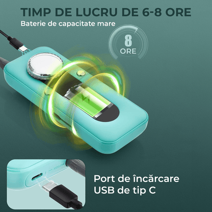 Freză unghii profesională wireless, 35.000 RPM, 4000mAh, power bank, verde