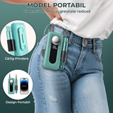 Freză unghii profesională wireless, 35.000 RPM, 4000mAh, power bank, verde