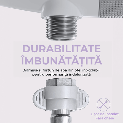 Bideu Ultra-Slim pentru Toaletă cu Auto-Curățare, Control de Presiune și Unghi Reglabil, Duze Duble pentru Igienă Personală, Argintiu