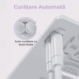 Bideu Ultra-Slim pentru Toaletă cu Auto-Curățare, Control de Presiune și Unghi Reglabil, Duze Duble pentru Igienă Personală, Argintiu