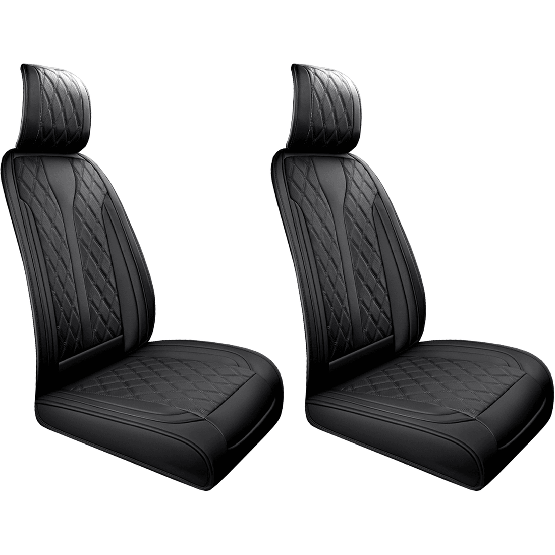 Set 2 Huse Elindor® Impermeabile pentru Scaune Auto, Piele Respirabila, Negru