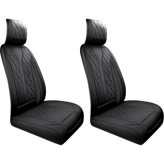 Set 2 Huse Elindor® Impermeabile pentru Scaune Auto, Piele Respirabila, Negru