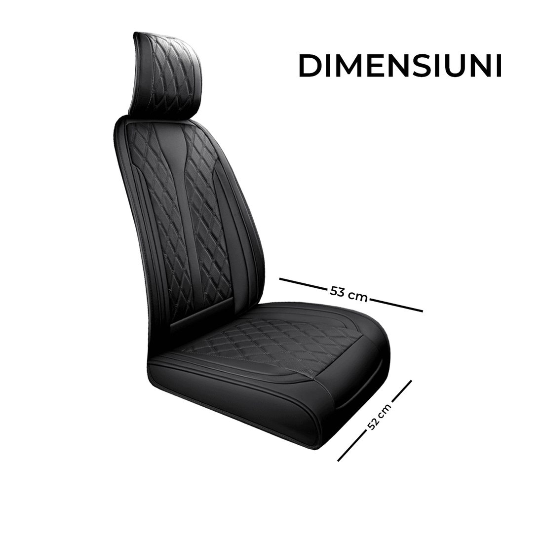 Set 2 Huse Elindor® Impermeabile pentru Scaune Auto, Piele Respirabila, Negru