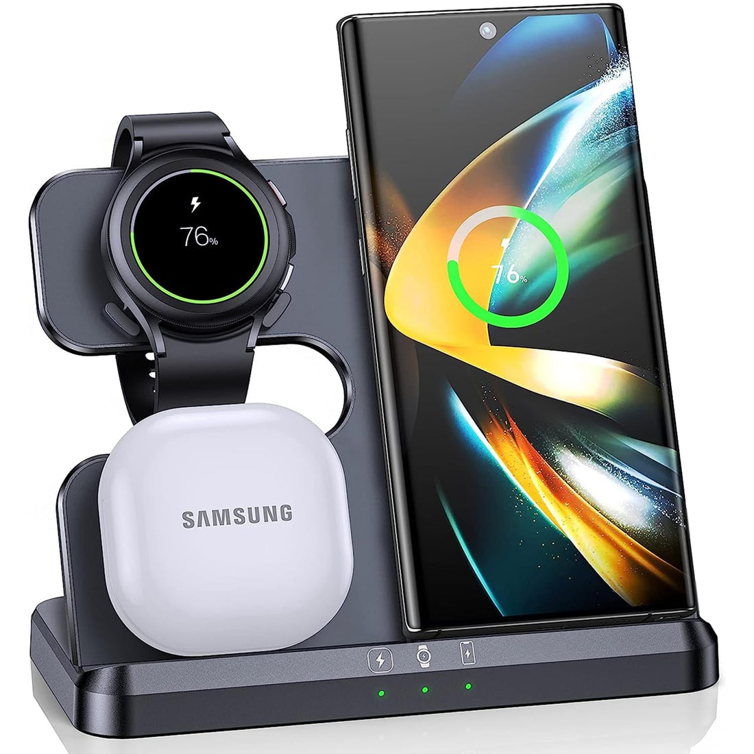 Încărcător Wireless Fast Charger 3 în 1, Universal, 10W, Negru