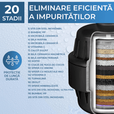 Filtru de Apă pentru Duș, 20 Etape de Filtrare, Debit Ridicat, Elimină Impuritățile, Metale și Clor, 2 Cartușe Incluse, Negru